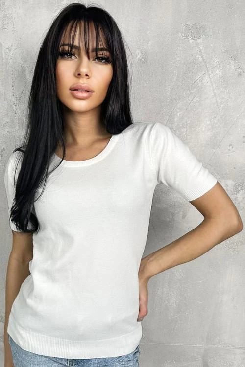 Дамска блуза с къс ръкав