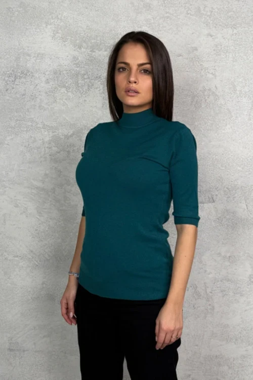 Ženska bluza sa kratkim rukavima i polo kragnom