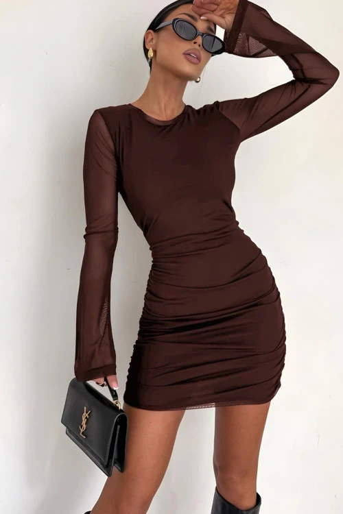 Dámske šaty s tylovými rukávmi