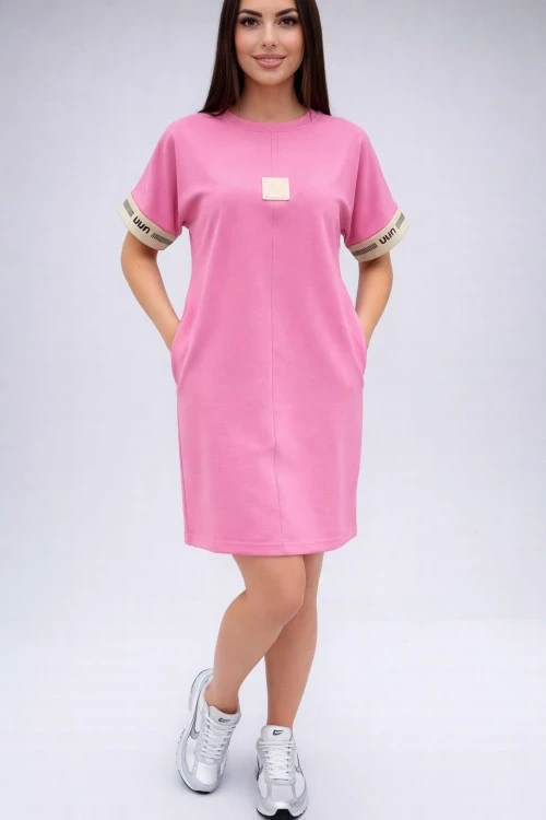 Дамска рокля с къс ръкав