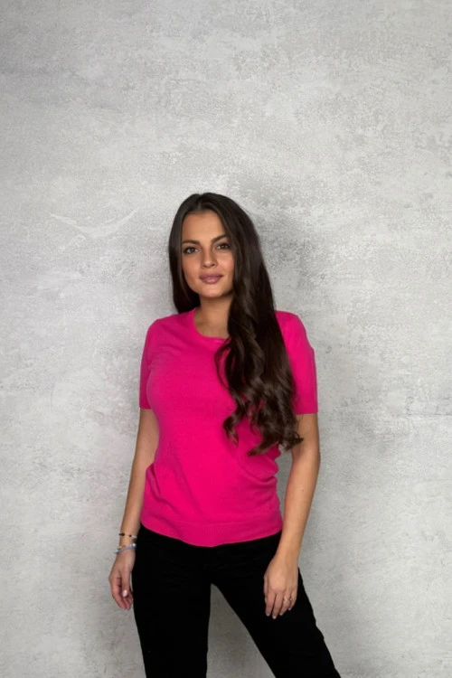 Дамска блуза с къс ръкав