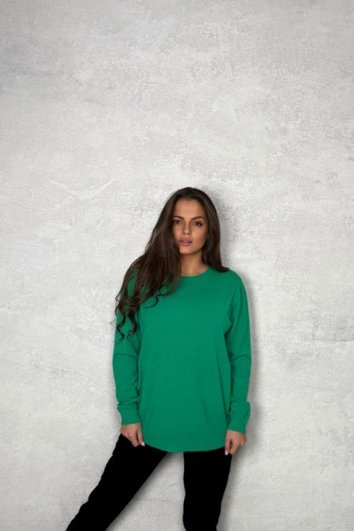 Дамска блуза с дълъг ръкав и джобове