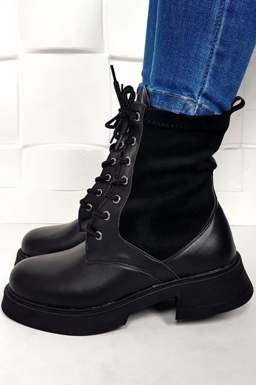 Botine de dama cu sireturi