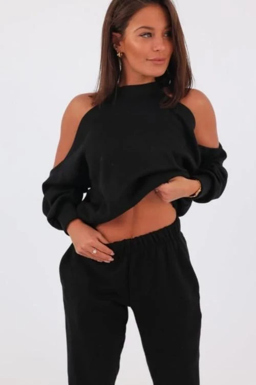 Ženski casual set sa otvorenim ramenima