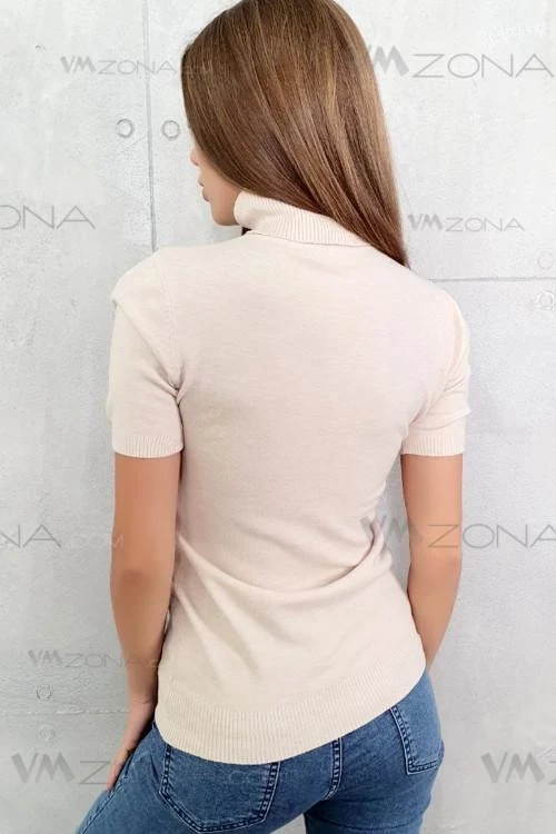 Дамска блуза с къс ръкав и поло яка