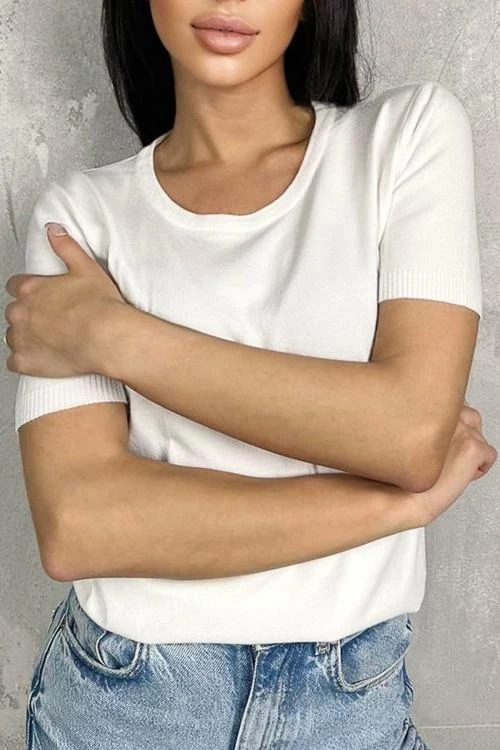 Дамска блуза с къс ръкав